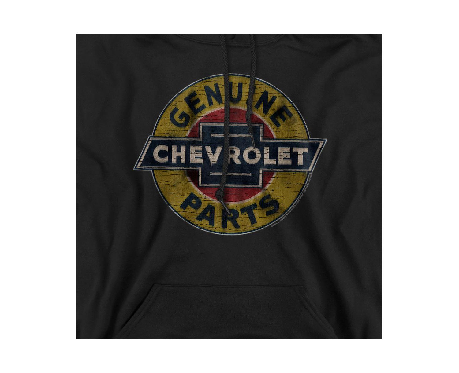 Men's Genuine Chevy Parts Distressed Sign Pull-Over Hoodie