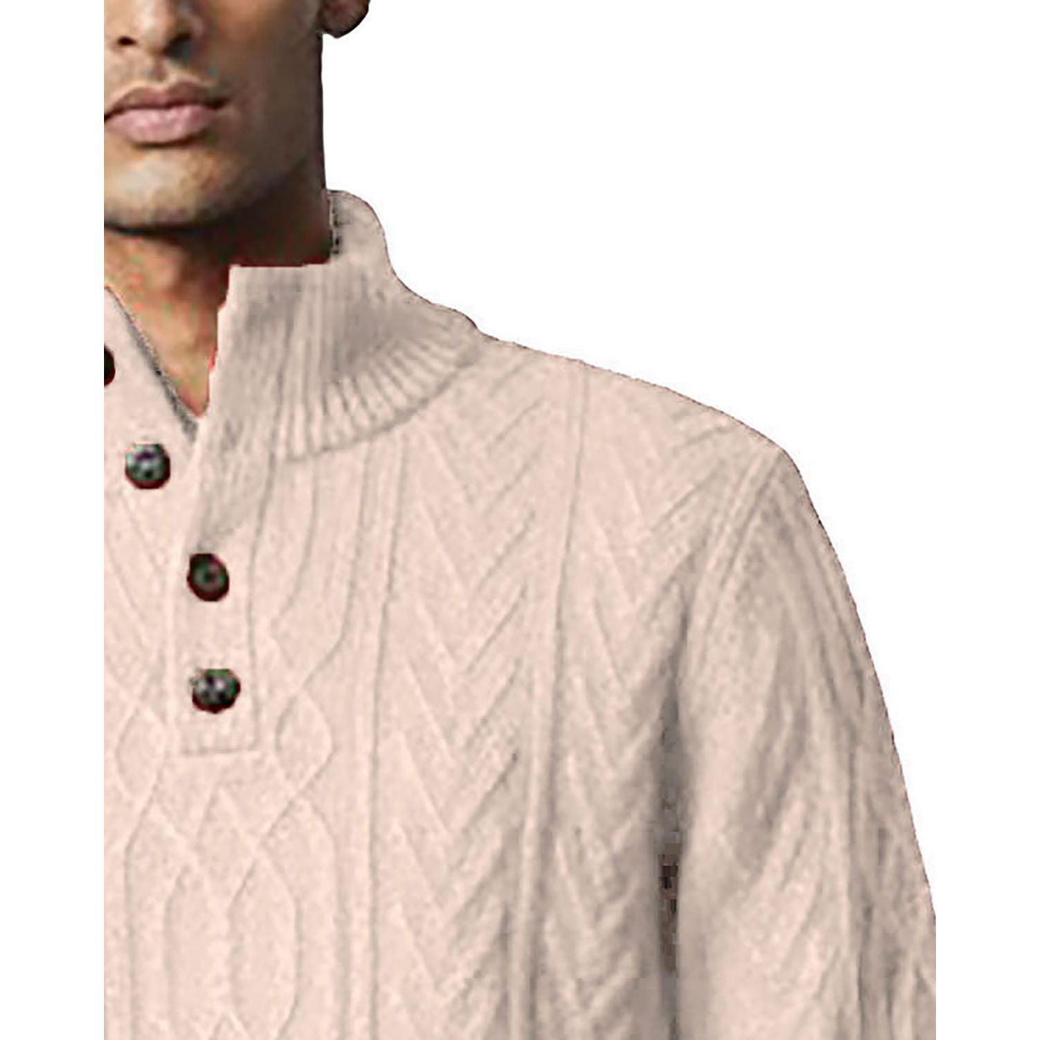 Men's Cable-Knit Mock-Neck Sweater
