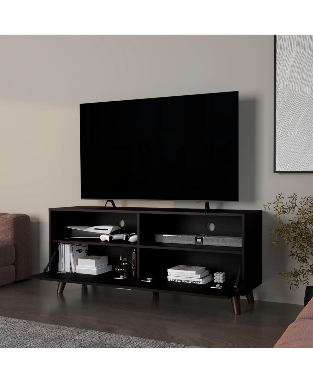 Fm Furniture City Tv Stand 60" with Open Storage and 1 Door