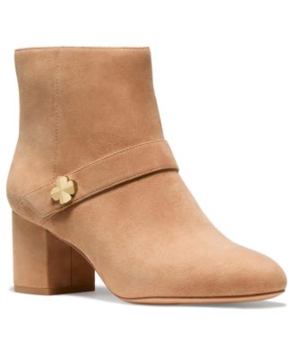 Women's Spade Flower Block Heel Ankle Booties