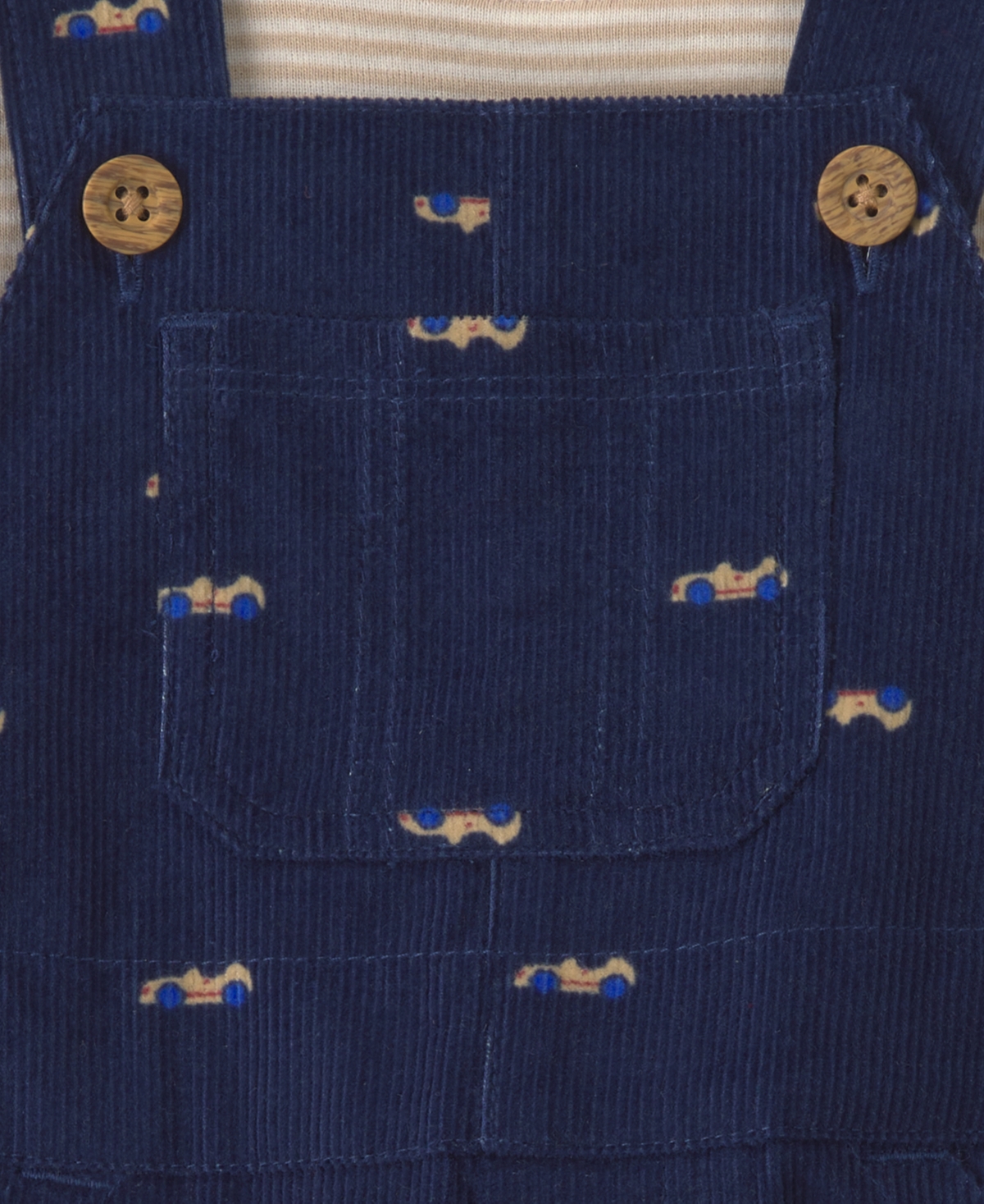 Carter's Baby Boys' Crewneck T-Shirt and Car Corduroy Overall, 2-Piece Set