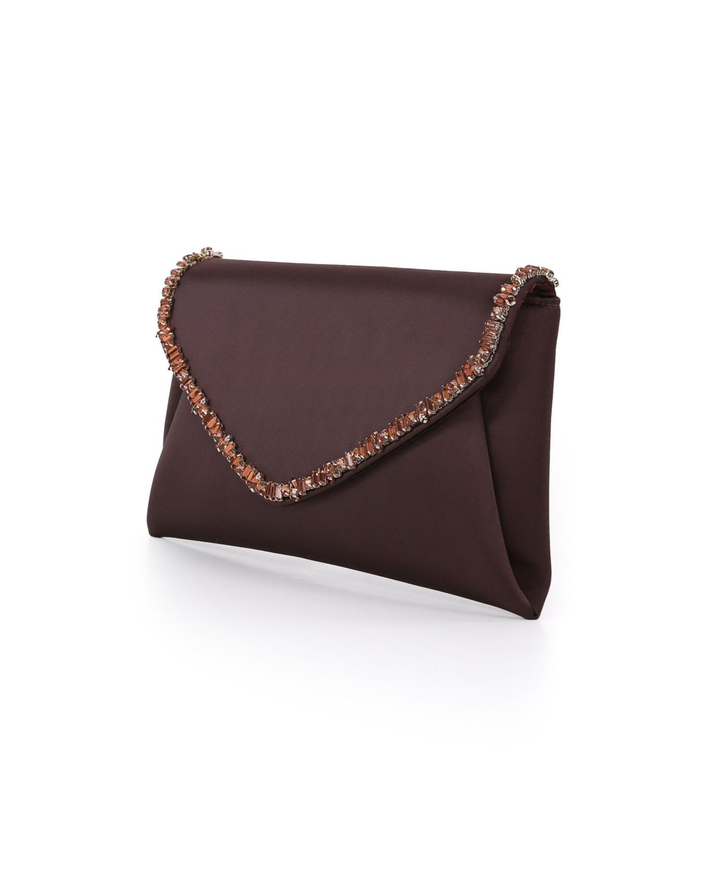 Женская сумка Jewel Badgley Mischka Mika Mix Crystal Neckline Envelope, цвет: Коричневый — фото 2