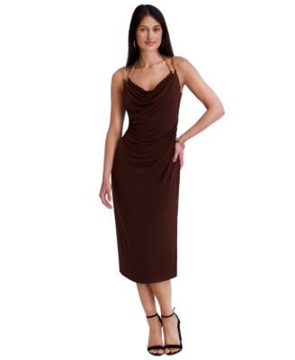 Women's Jersey Midi Cowl Neck Dress