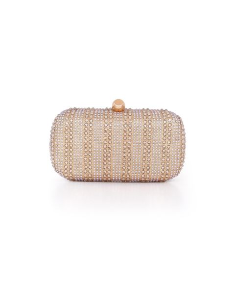 Женские клатчи Jewel Badgley Mischka Harlow Crystal Minaudiere, цвет: Золотой