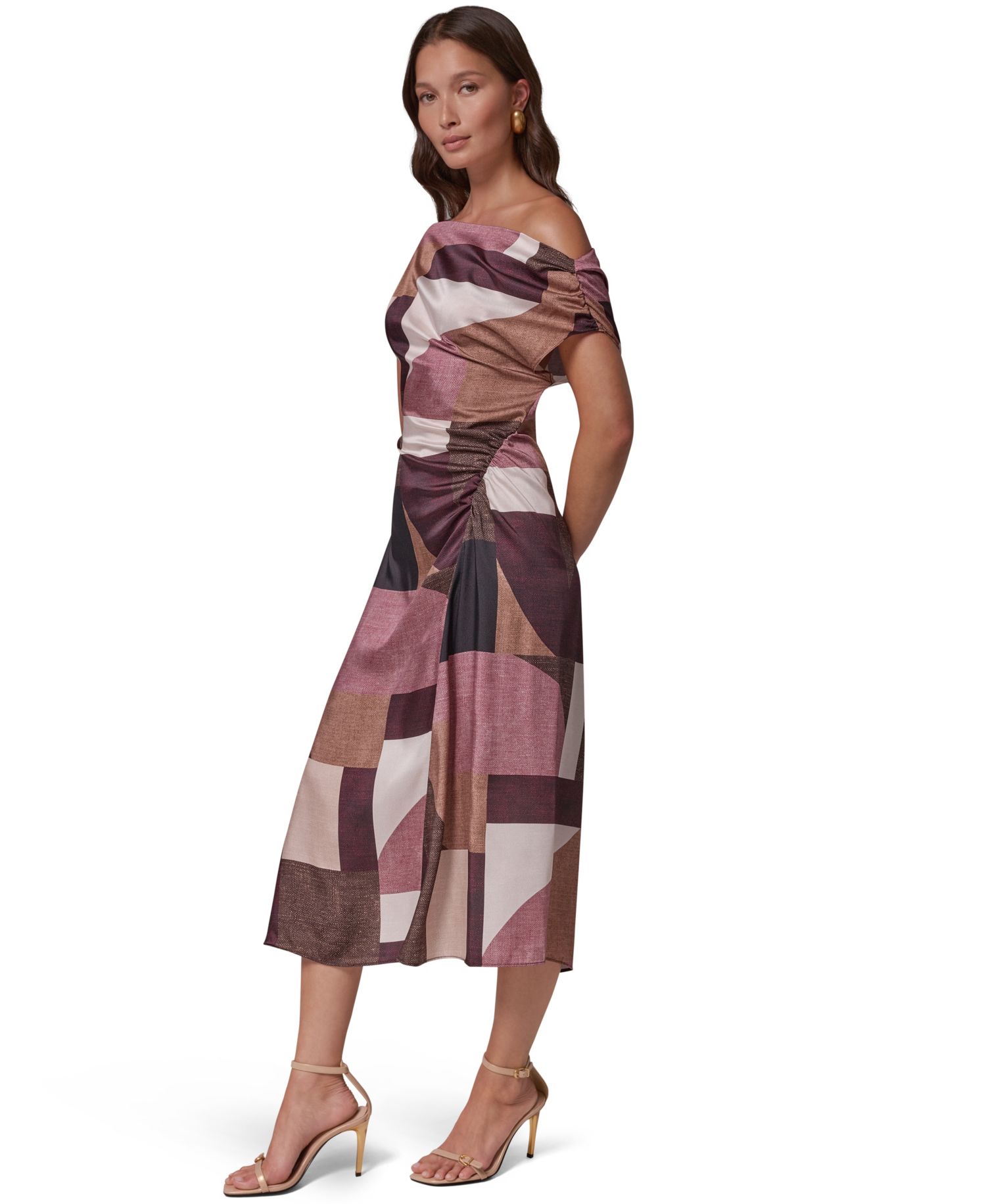Women's Off-the-Shoulder Asymmetrical Midi Dress
