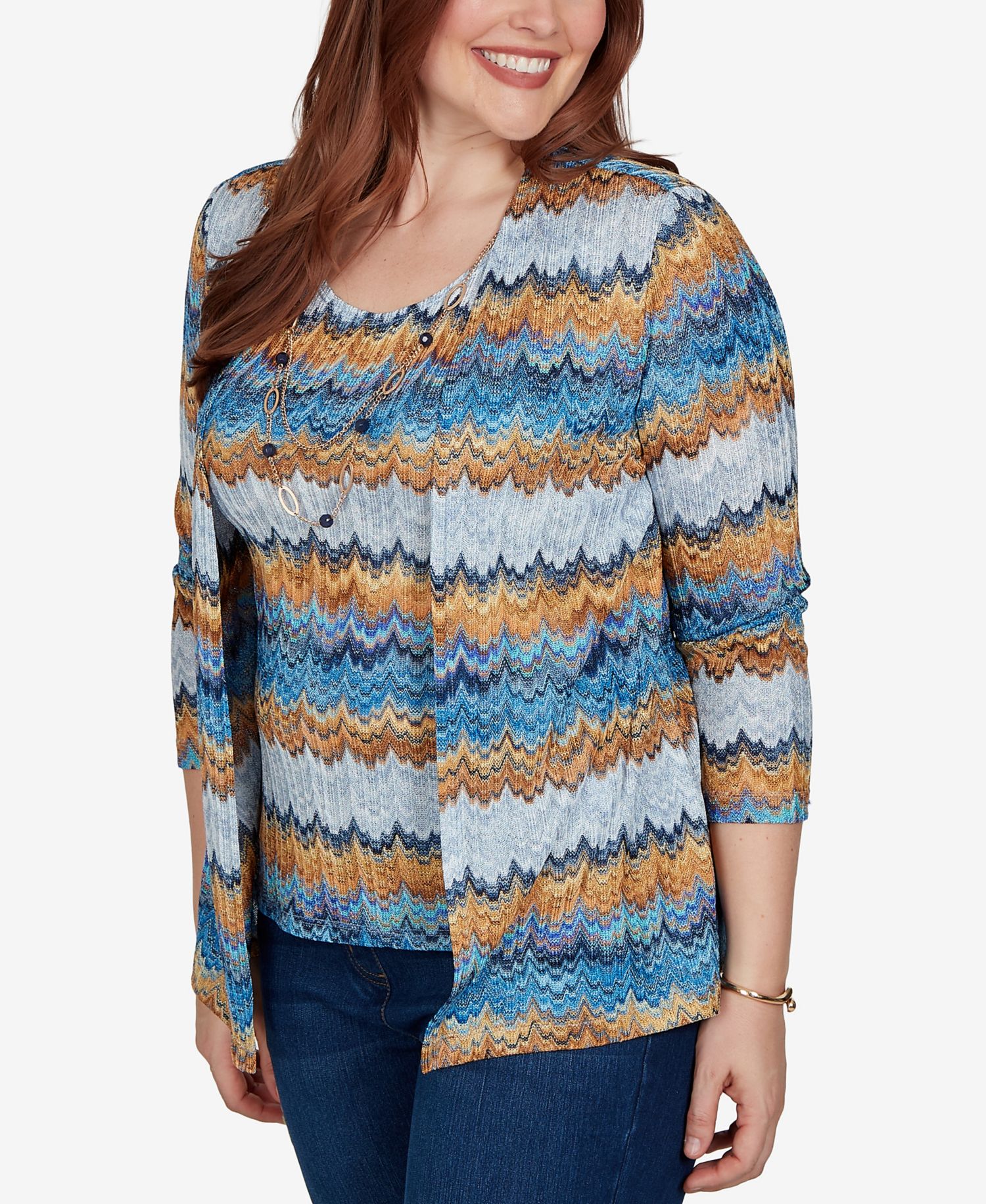 Petite 3/4-Sleeve Scoop Neck Top