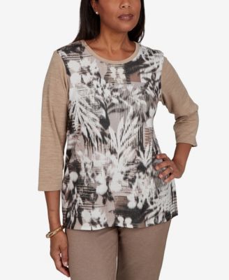 Petite Crewneck 3/4-Sleeve T-Shirt