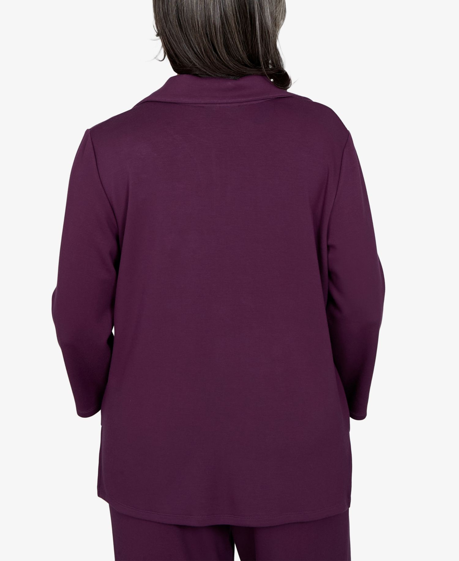 Petite 3/4-Sleeve Floral-Applique Knit Top