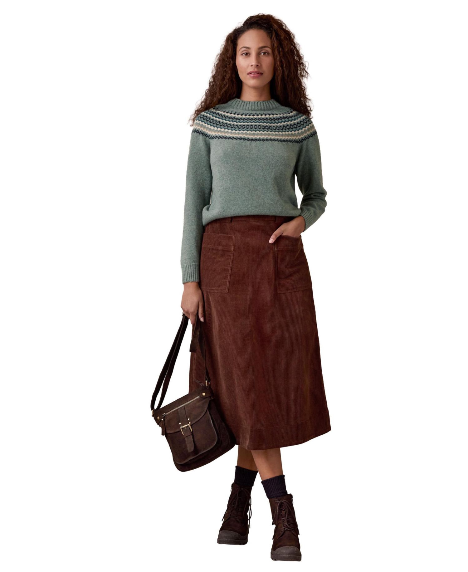 Women's Utility Cord Midi Skirt