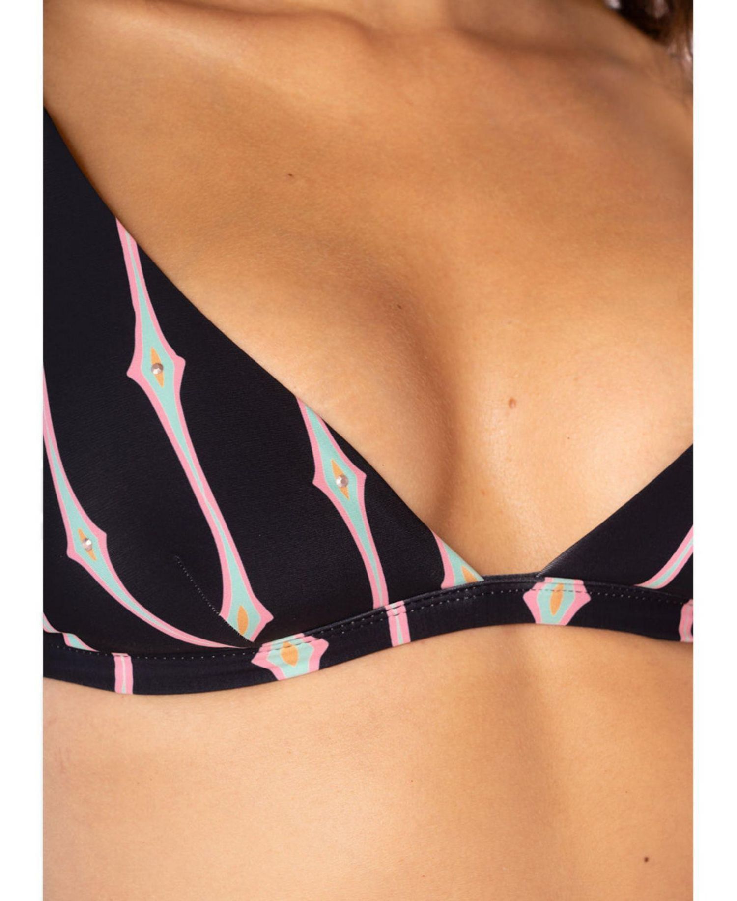 Women's Radiant Diamond Ivy Reversible Adjustable-Strap Triangle Bikini Top