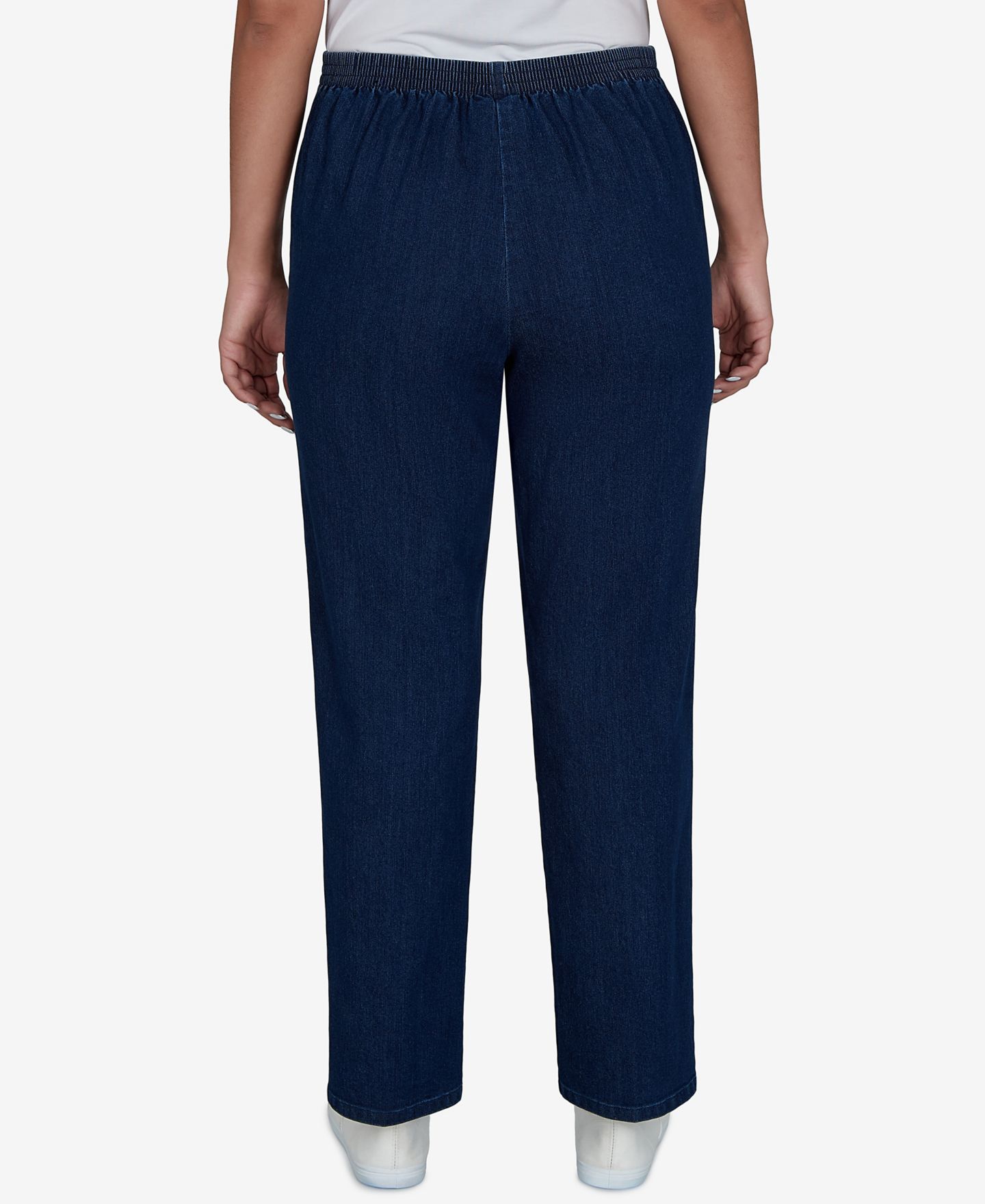 Женские брюки Alfred Dunner Elastic Waist Denim Straight-Leg, цвет: Индиго — фото 5