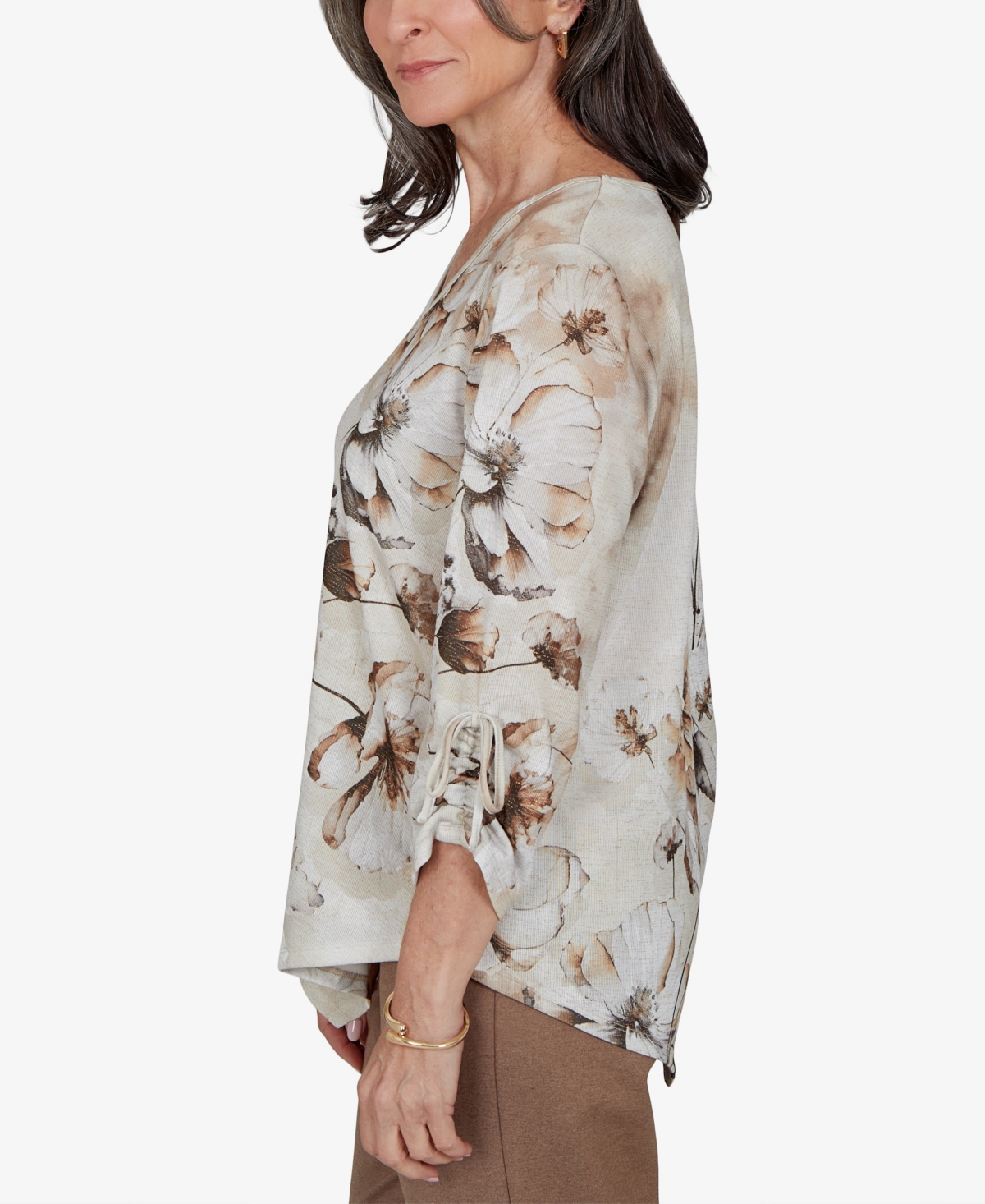 Alfred Dunner Women's Floral 3/4-Sleeve Blouse