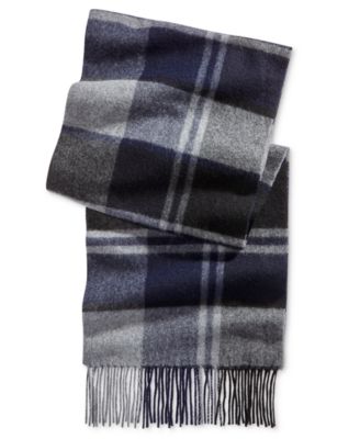 Club Room - Men's Offset Plaid Cashmere Scarf
