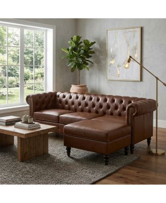 Modern 4-Seater L-Shaped Sectional Sofa with Storage Ottoman