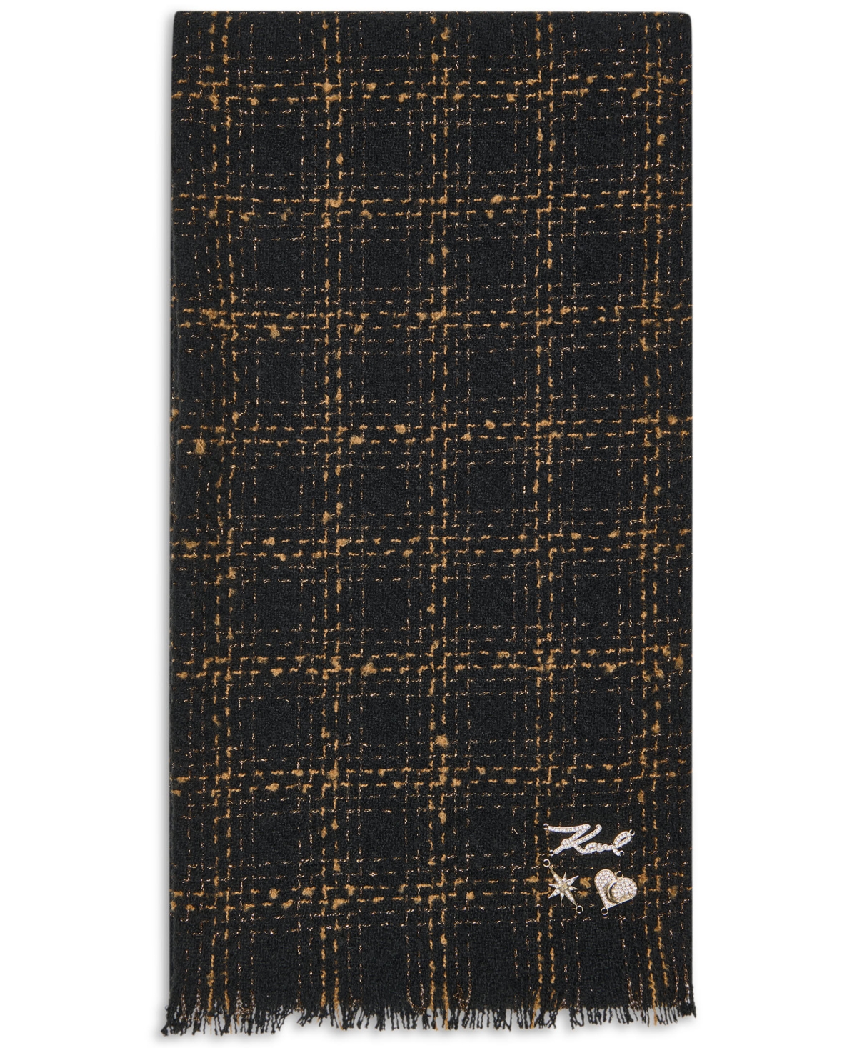 Karl Lagerfeld Paris Lurex Tweed Oversized Blanket Scarf