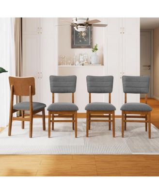 Upholstered Mid-Century Modern Dining Chairs Set of 4