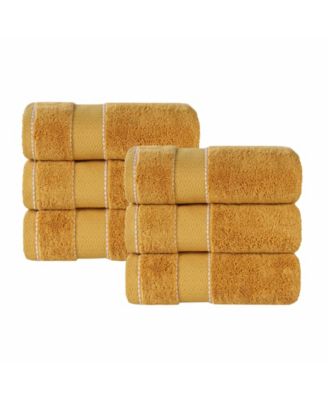 Niles Egypt Produced Giza Dobby Ultra-Plush Thick Soft Absorbent 6-Piece Hand Towel Set