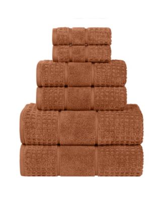Napa Zero Twist Waffle Honeycomb Plush Soft Absorbent 6-Piece Towel Set