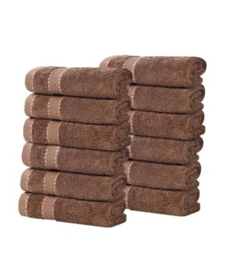 Niles Egypt Produced Giza Dobby Ultra-Plush Thick Soft Absorbent 12-Piece Face Towel Washcloth Set
