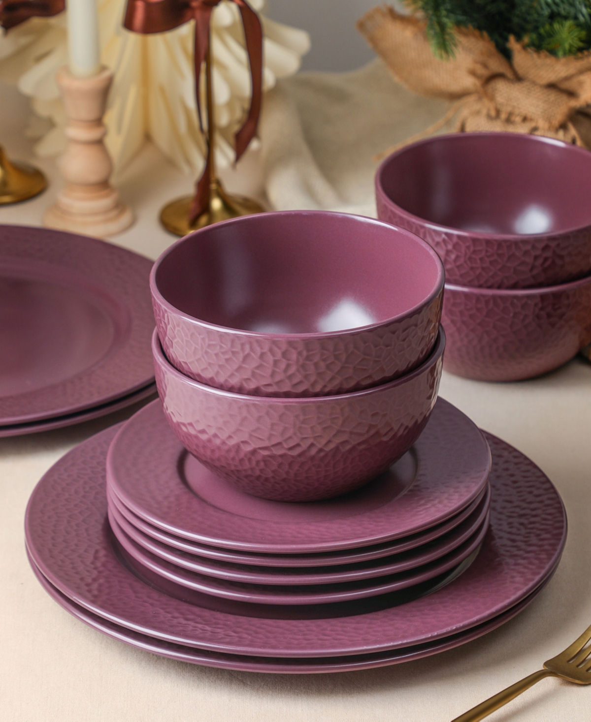 Stone Lain Topaz 24-Piece Dinnerware Set, Service for 8