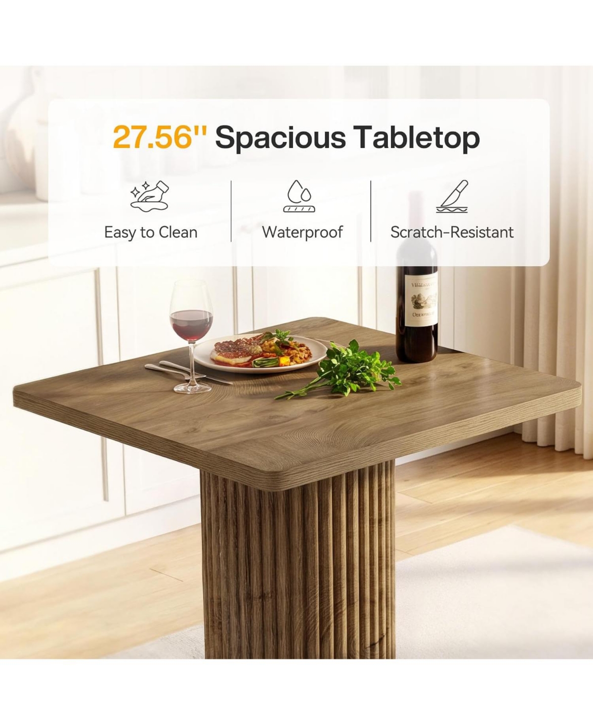 Tribesigns Square Bar Table, 39.4" H Brown Bistro Pub Table