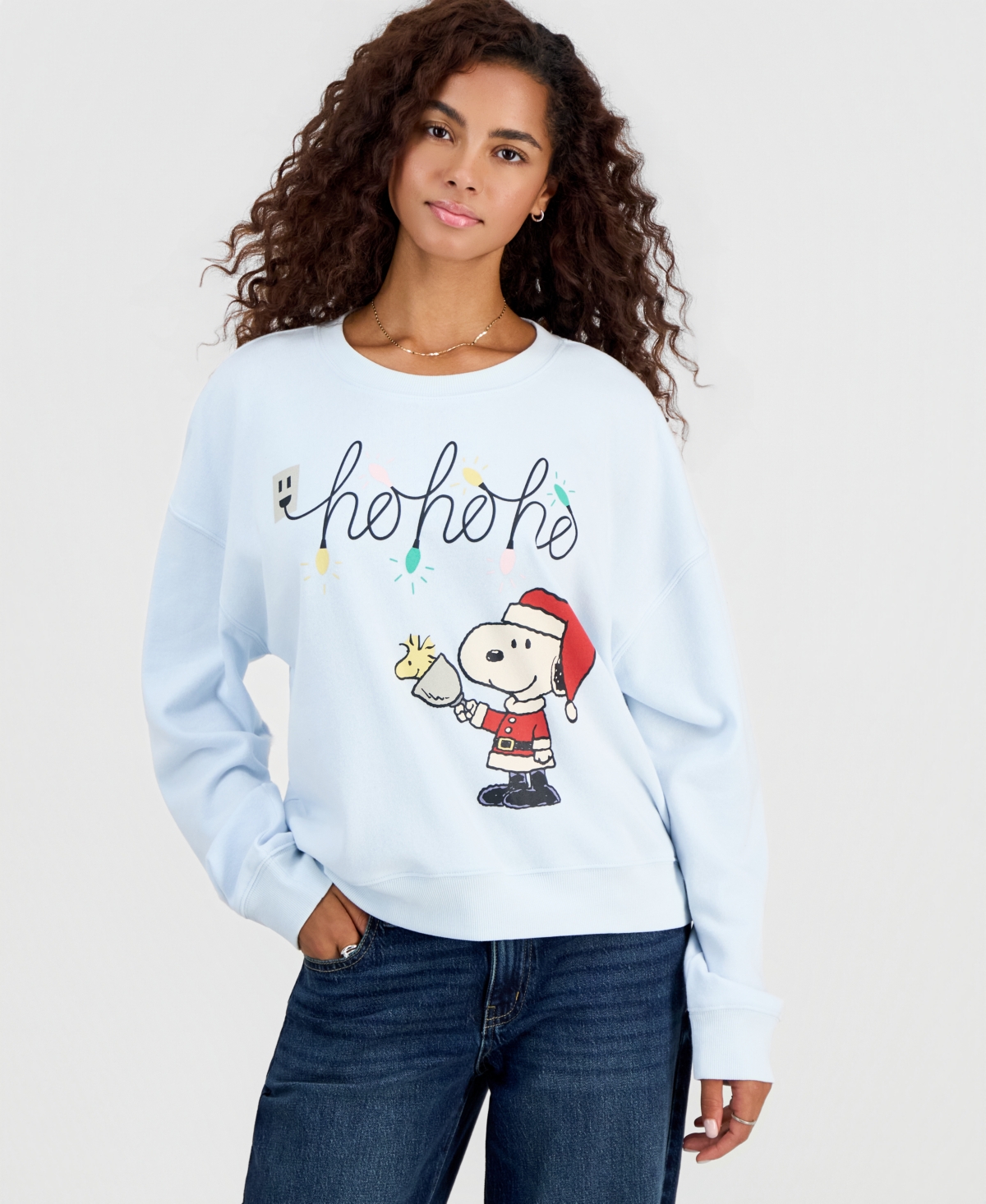 Grayson Threads, The Label Juniors' Snoopy Holiday Crewneck Sweatshirt