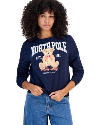 Women's North Pole Holiday Graphic Long-Sleeve Sweatshirt