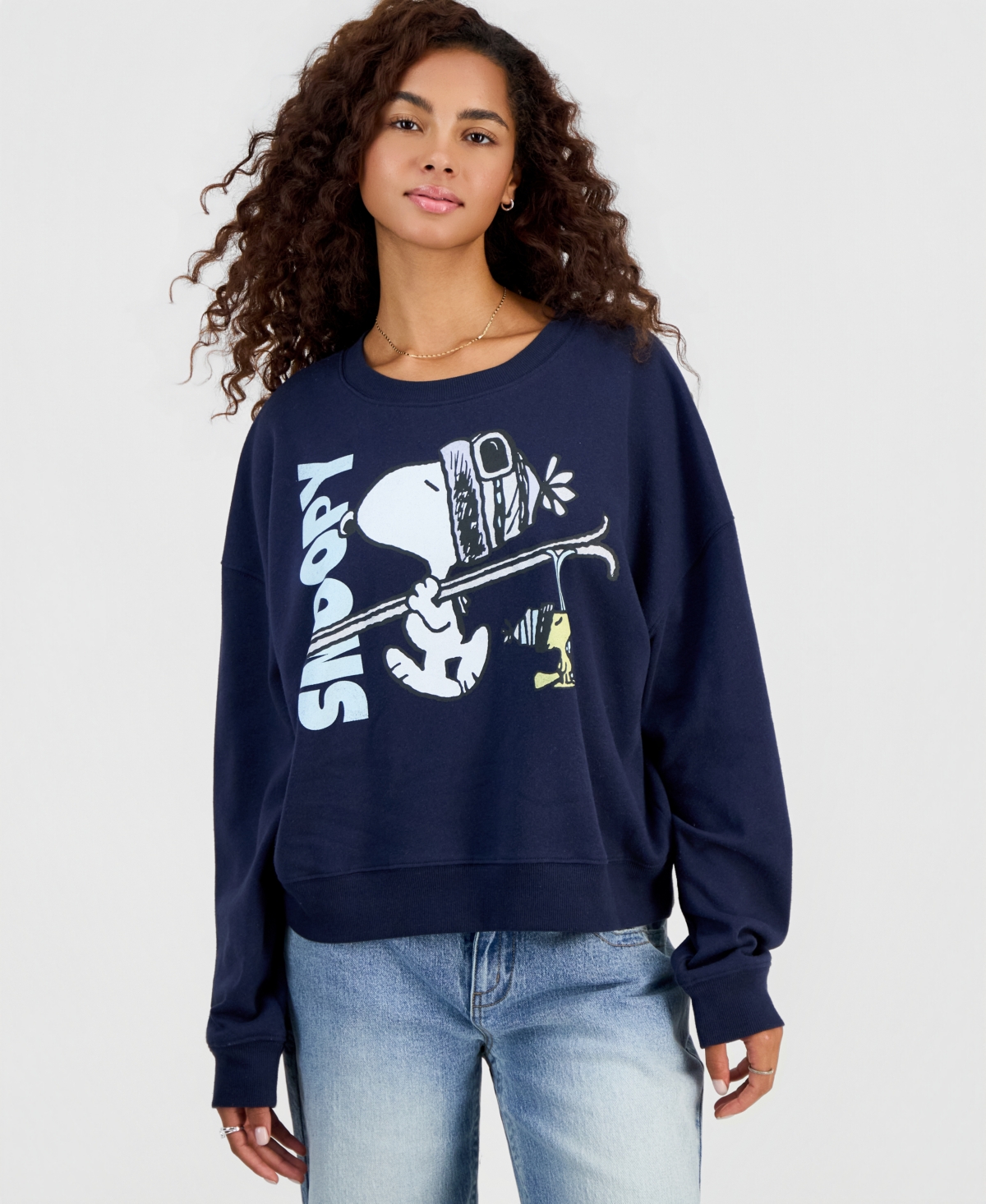 Grayson Threads, The Label Juniors' Ski Snoopy Graphic Fleece Sweatshirt
