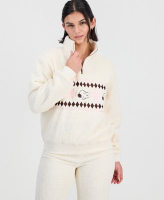 Women's Snoopy Sherpa Quarter-Zip Pullover