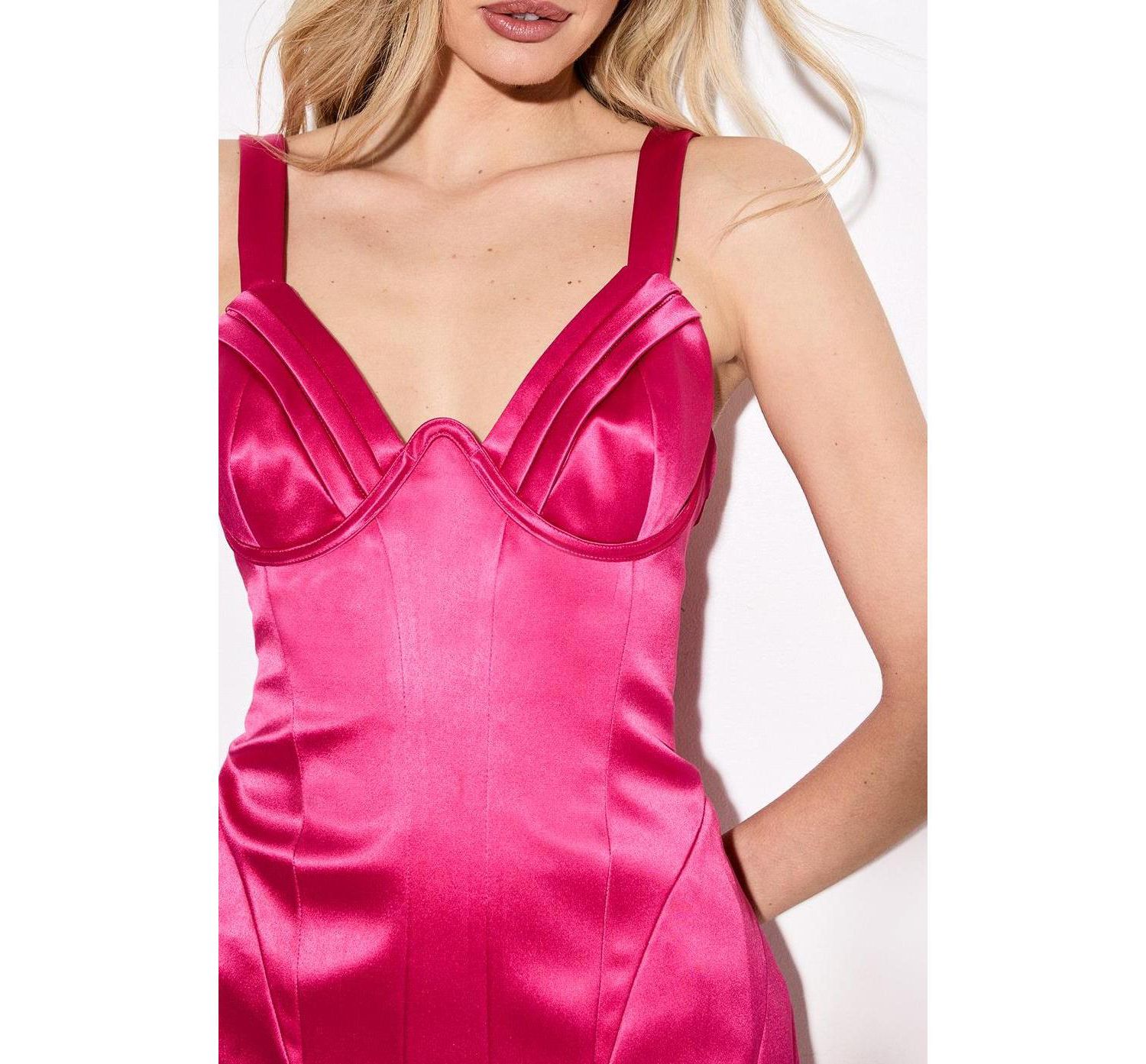 Women's Corset Mini Satin Dress
