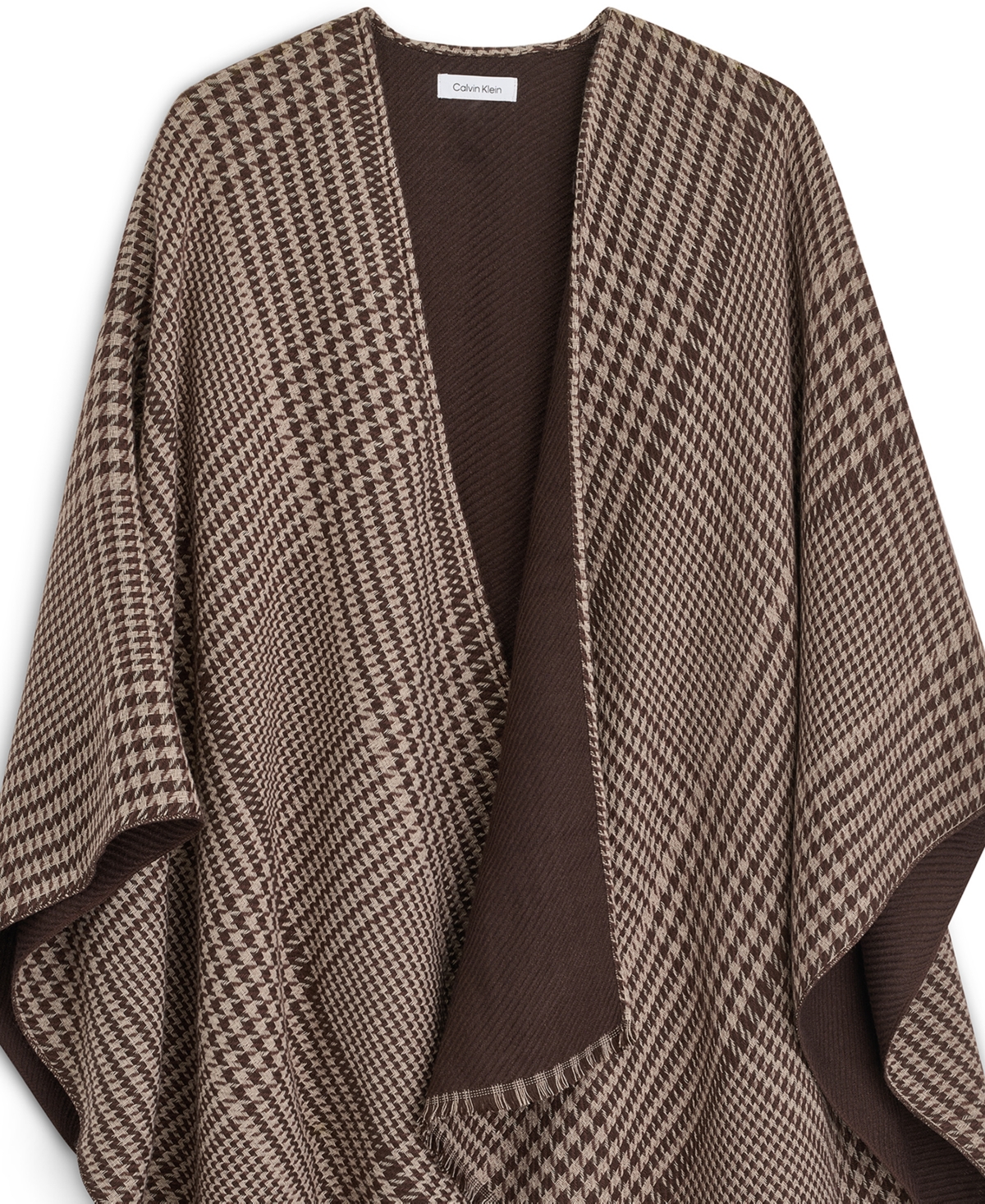 Calvin Klein Reversible Houndstooth Double Face Shawl Ruana