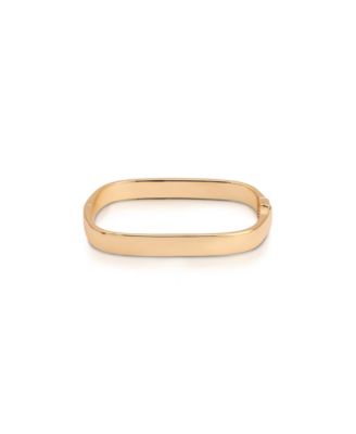 Gold-Plated Rounded Square Cuff Bracelet