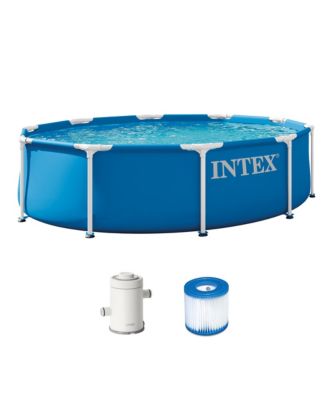 28201EP 10ft x 30in Metal Frame Above Ground Pool Set w/ Pump and Cartridge
