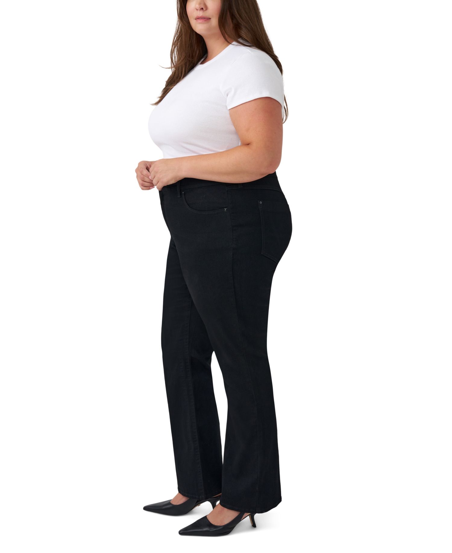 Plus Size Tummyless Boot High-Rise Bootcut Tummy-Control Paneling Jeans