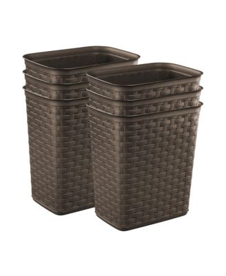 Weave 3.4 Gallon Plastic Home/Office Wastebasket Trash Can (6 Pack)