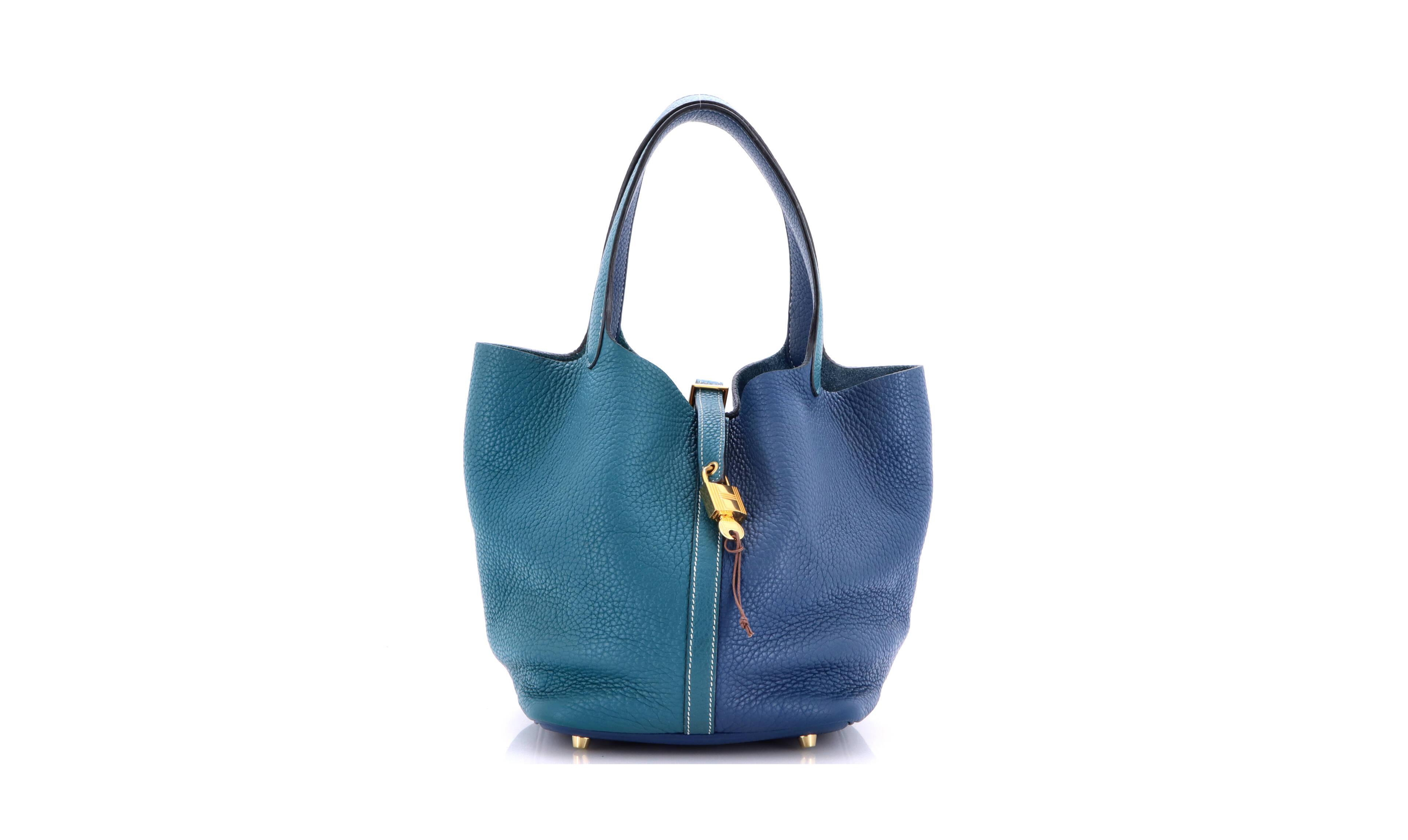 Pre-Owned Hermes Mm Picotin Lock Bag Bicolor Clemence