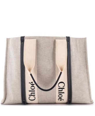 Large Woody Tote Canvas with Leather