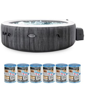 PureSpa Plus Inflatable Hot Tub and Type S1 Filter Cartridges, (12 Pack)