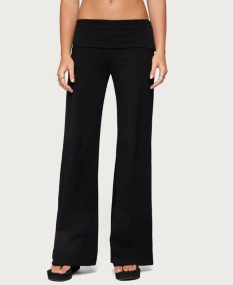 Женские брюки Edikted Angel Energy Low Rise Wide Leg Pull-On, цвет: Чёрный