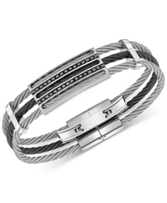 Swarovski - Men's Two-Tone PVD Dark Crystal Bracelet