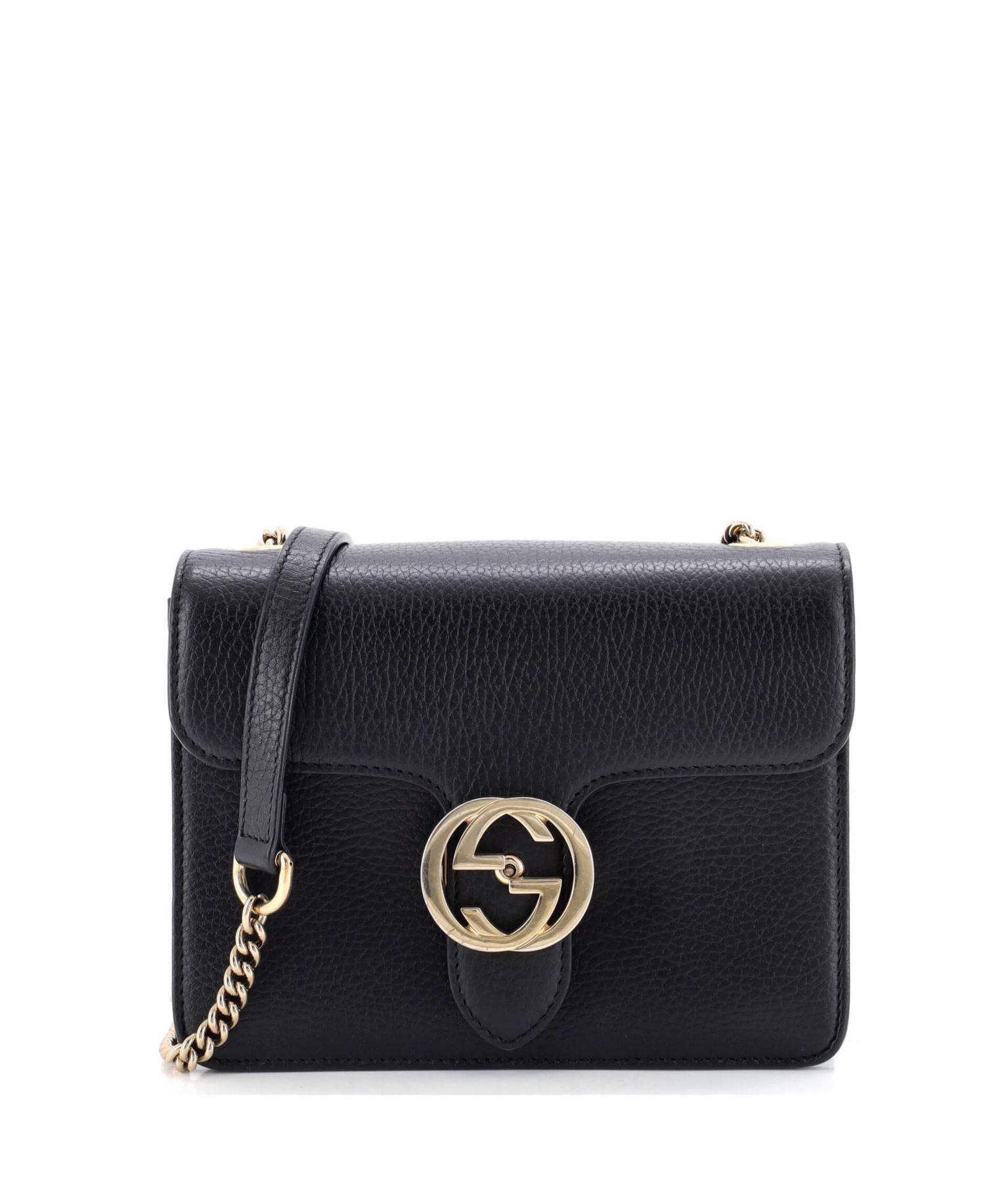 Small Interlocking Shoulder Bag Leather