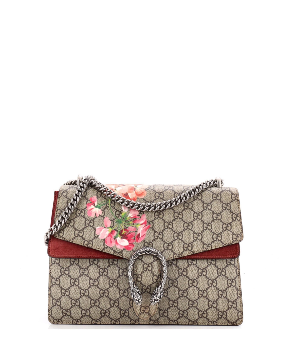 Pre-Owned Gucci Medium Dionysus Bag Blooms Print Gg Coated Canvas - Brown