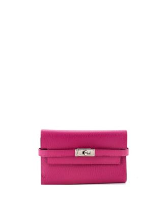 Pre-Owned Hermes Medium Kelly Trifold Wallet Chevre Mysore