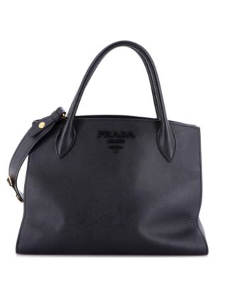 Medium Monochrome Tote Saffiano with City Calf