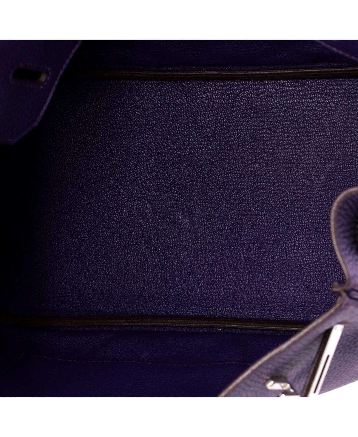 Pre-Owned Hermes Birkin 30 Handbag Purple Togo with Palladium Hardware