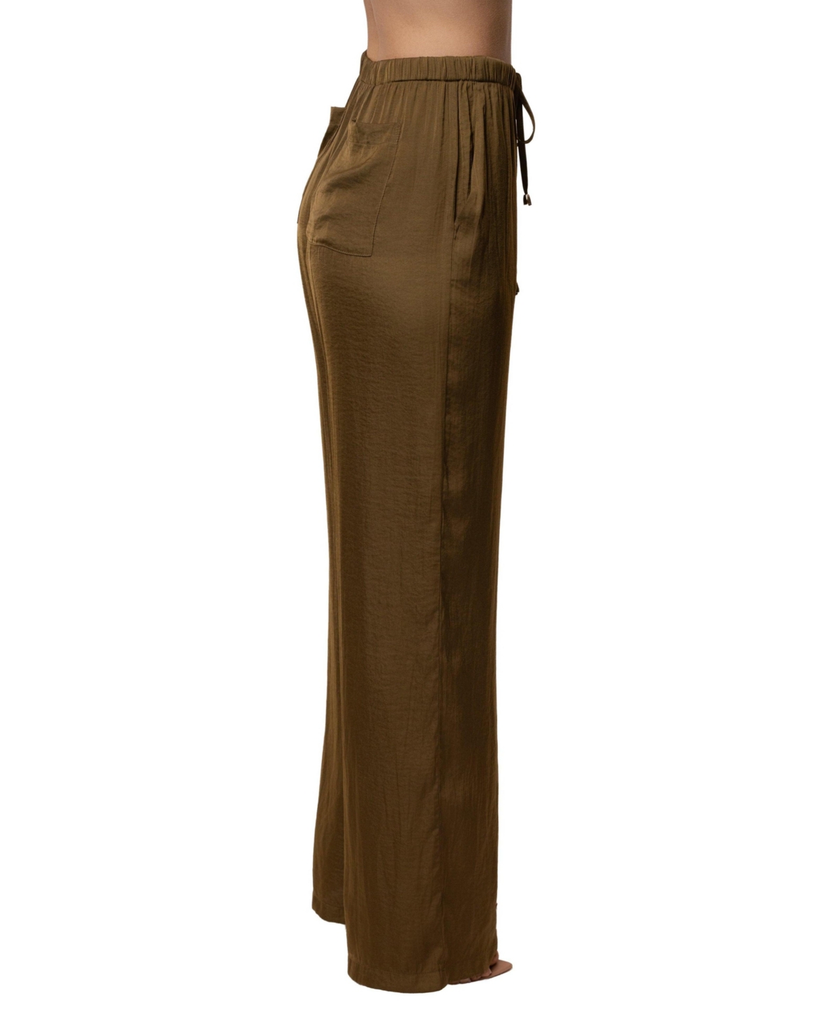 Jluxlabel Women's Seaside Glow High-Waisted Wide-Leg Satin Pants