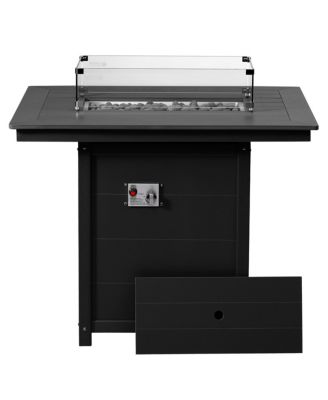 46" Modern Outdoor Patio Gas Propane Rectangle Fire Pit Table