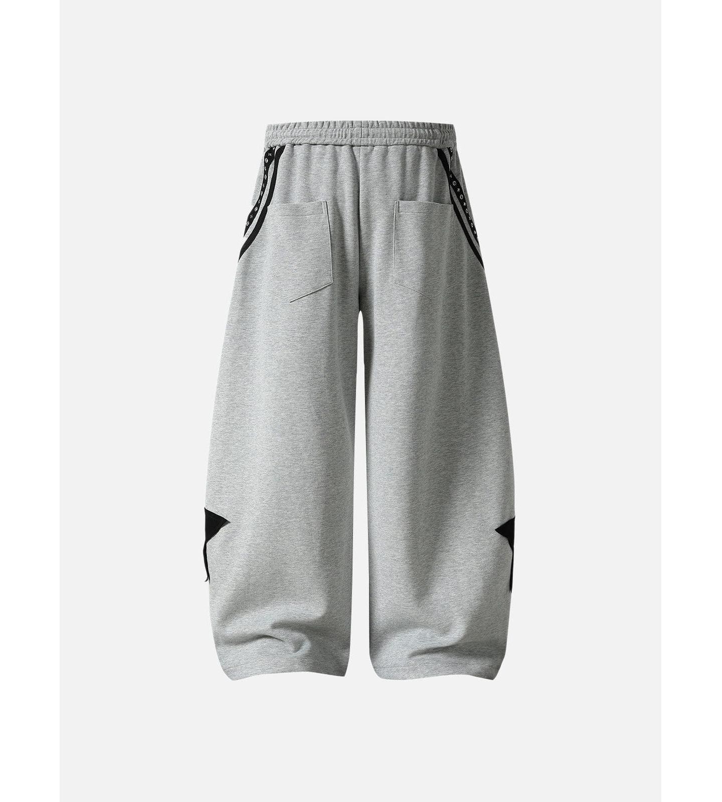 Женские брюки AELFRIC EDEN Baggy Barrel High-Rise Star-Stud Sweatpants, цвет: Серый — фото 4