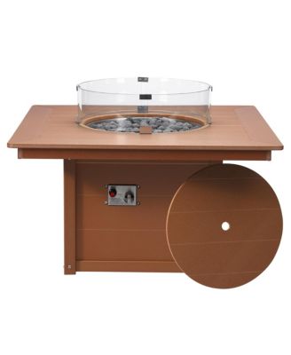 42" Modern Outdoor Patio Propane Square Fire Pit Table
