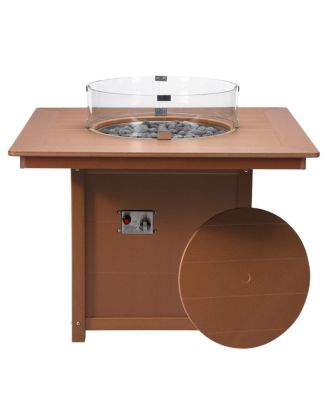 Modern Outdoor Patio Propane 42" Square Fire Pit Table